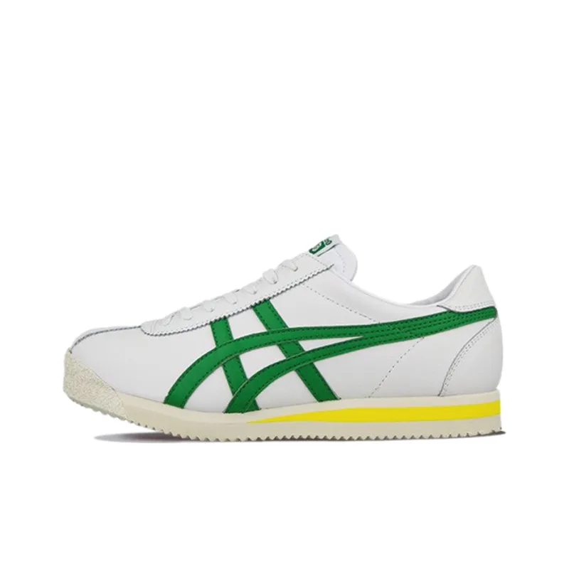 Onitsuka Tiger Corsair Wear Resistant Low Top Running Shoes Men's White Green-0