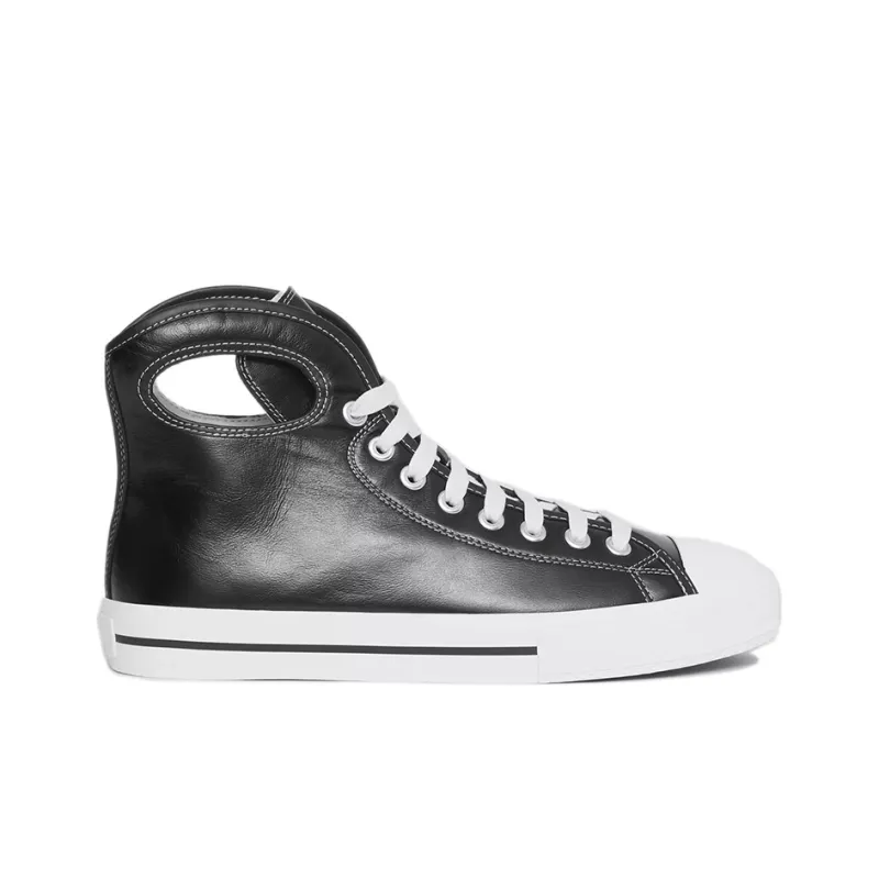 Burberry Larkhall High-Top Sneakers Black White Leather-1