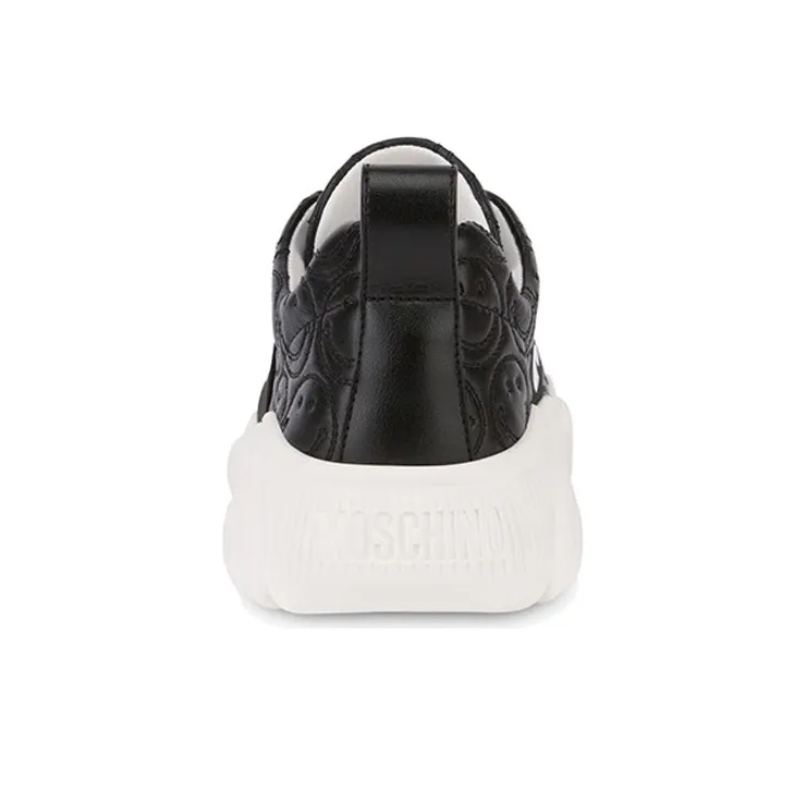 MOSCHINO Low Top Sports Casual Shoes Women's Black White-4