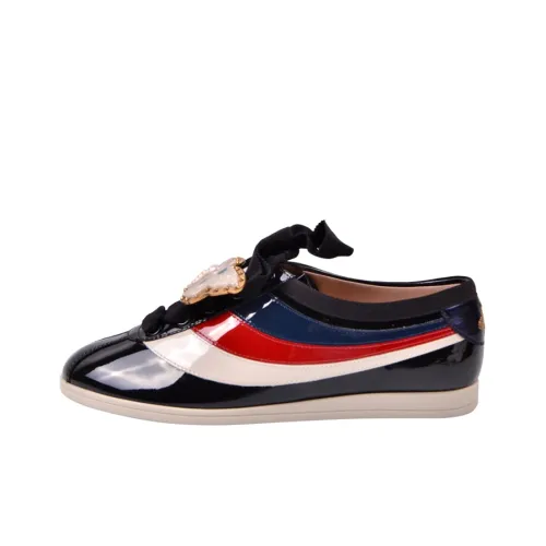 GUCCI Falacer Sneakers Black Vernice Crystal Women's