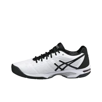 Asics Gel-Solution Speed 3 Durable Breathable Low-Top Running Shoes Men's White Black