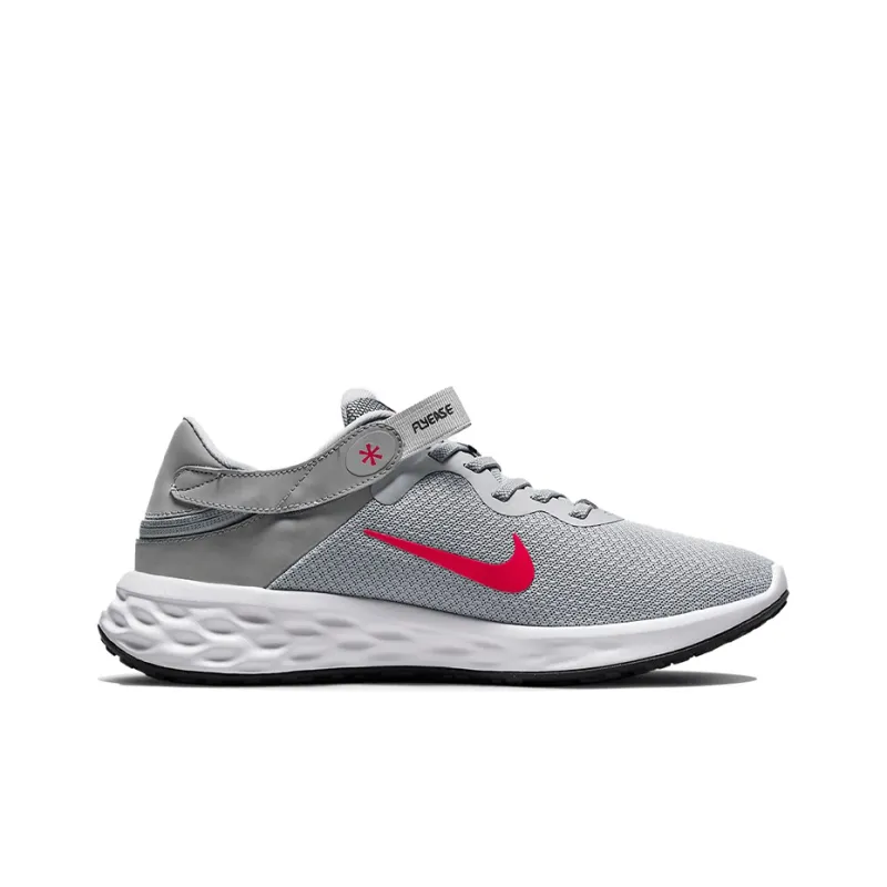 Nike Revolution 6 FlyEase Next Nature 'Light Smoke Grey Siren Red'-1
