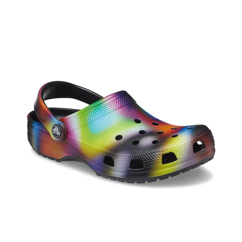 Crocs Colorful Crocs Beach Unisex Multi Color Black Sandals-2