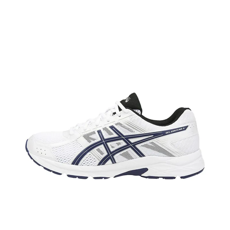 Asics Gel-Contend 4 Wear-Resistant Slip-Resistant Low-Top Running Shoes Men's White Blue-0