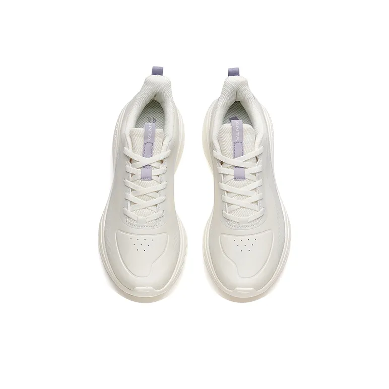 Anta Running Collection Abrasion Resistant Slip Resistant Low Top Running Shoes Women's White Purple-2