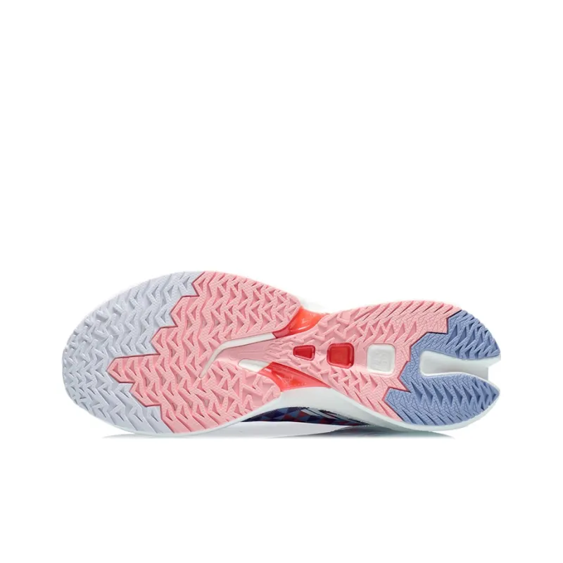 LiNing Feidian Discovery Breathable And Resilient Low-Top Running Shoes Women's White Blue-4