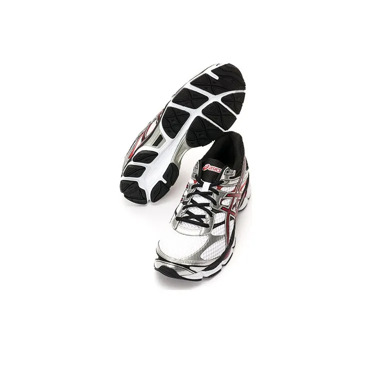 Asics Gel-Cumulus 16 Wear-Resistant Slip-Resistant Low-Top Running Shoes Men's White Red Silver 4E-Width-3
