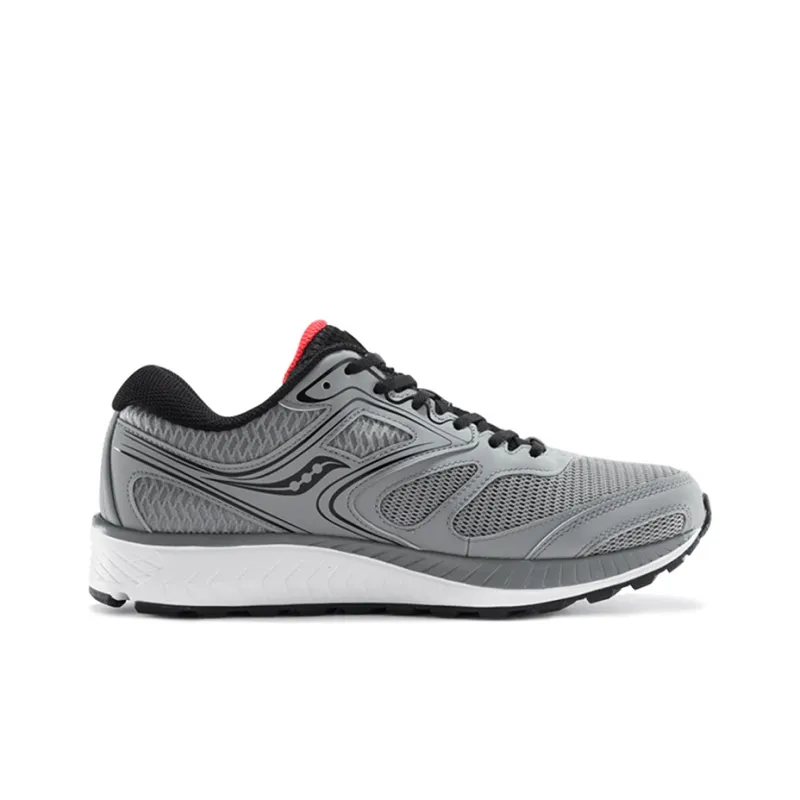 Saucony Cohesion 12 Cushioning, Slip Resistant, Abrasion Resistant, Breathable Low Top Running Shoes Men's Silver Black-1