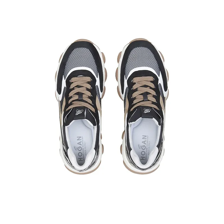 HOGAN Casual Shoes Women's Low Top Black White Brown-3