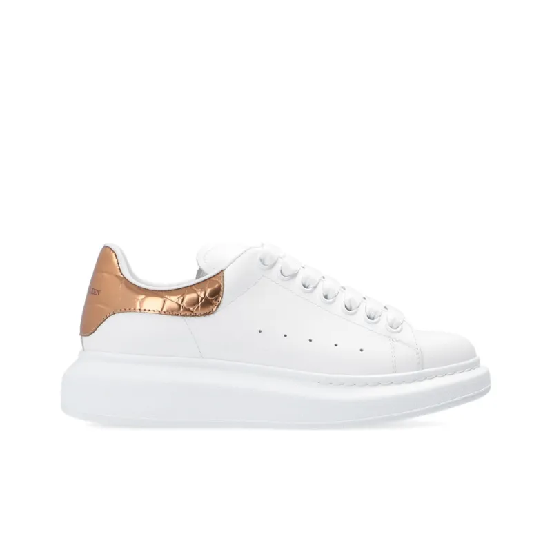 Alexander McQueen Oversized Sneaker Low Top Stylish Skateboarding Shoes Women's Gold-1