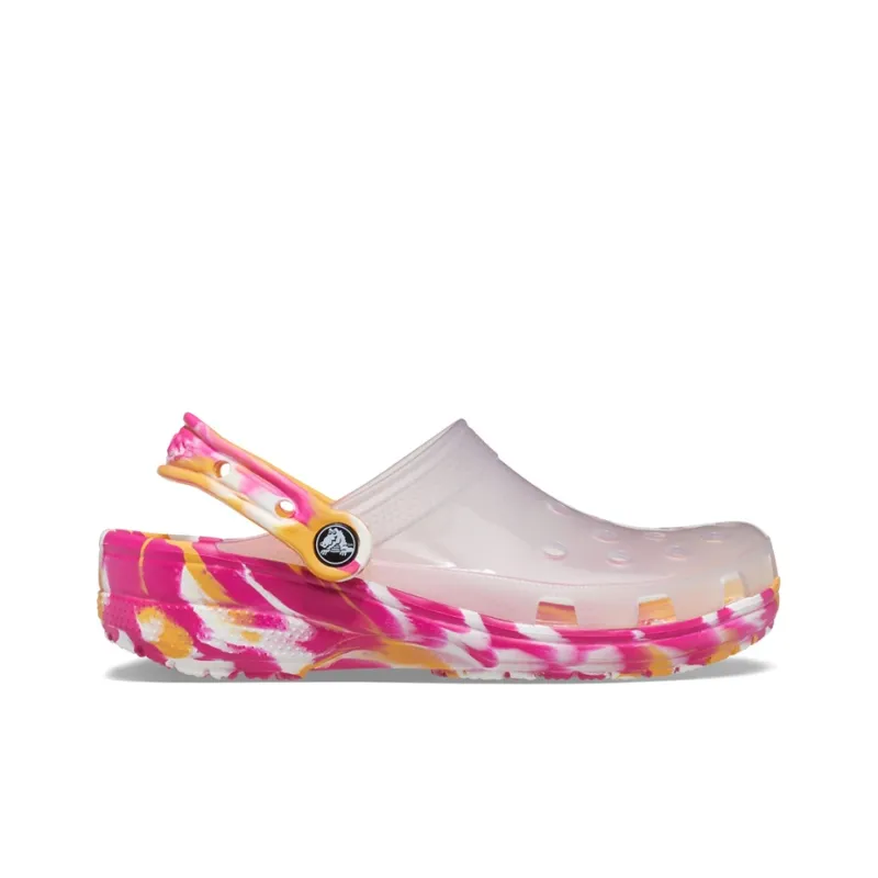 Crocs Classic Translucent Marbled Clogs 'Transparent Pink'-1