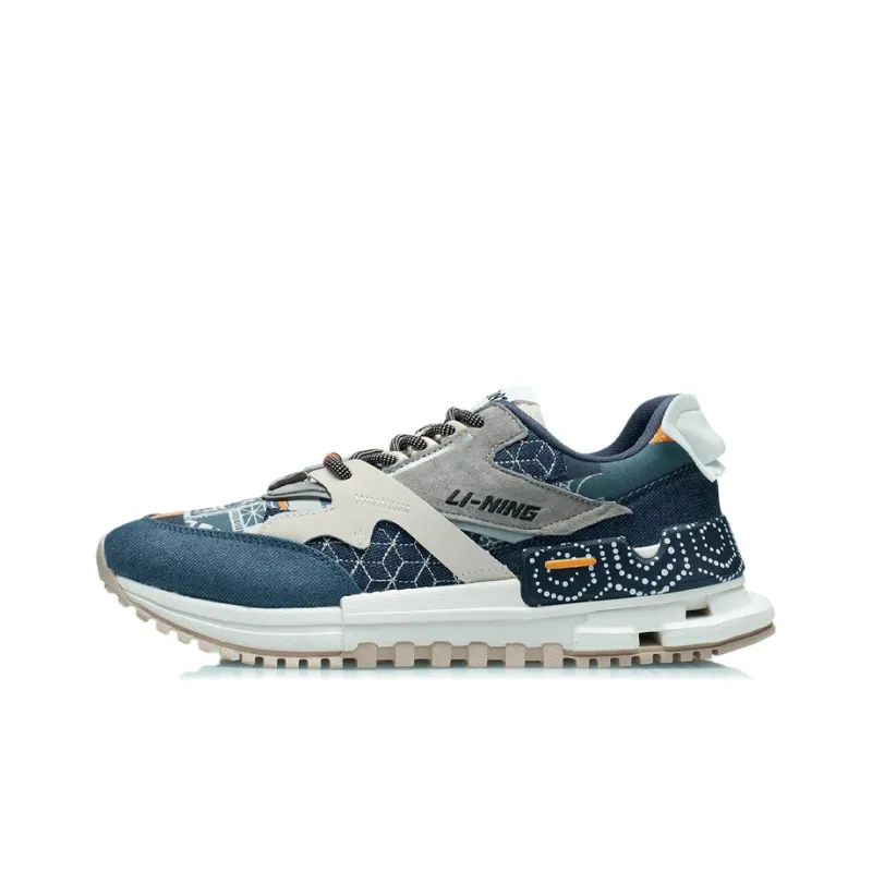 LiNing Cushioned Anti-Slip Wear-Resistant Breathable Lightweight Low-Top Running Shoes Men's Deep Prussian Blue-0