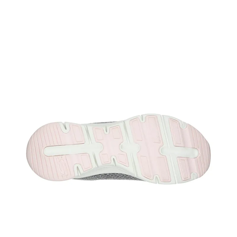 Skechers Arch Fit Cushioning Anti-Slip And Wear-Resistant Low-Top Running Shoes Women's Gray Pink-3