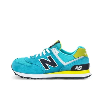 New Balance NB 574 Running Shoes Women's Low Top Blue/Yellow/Black/White