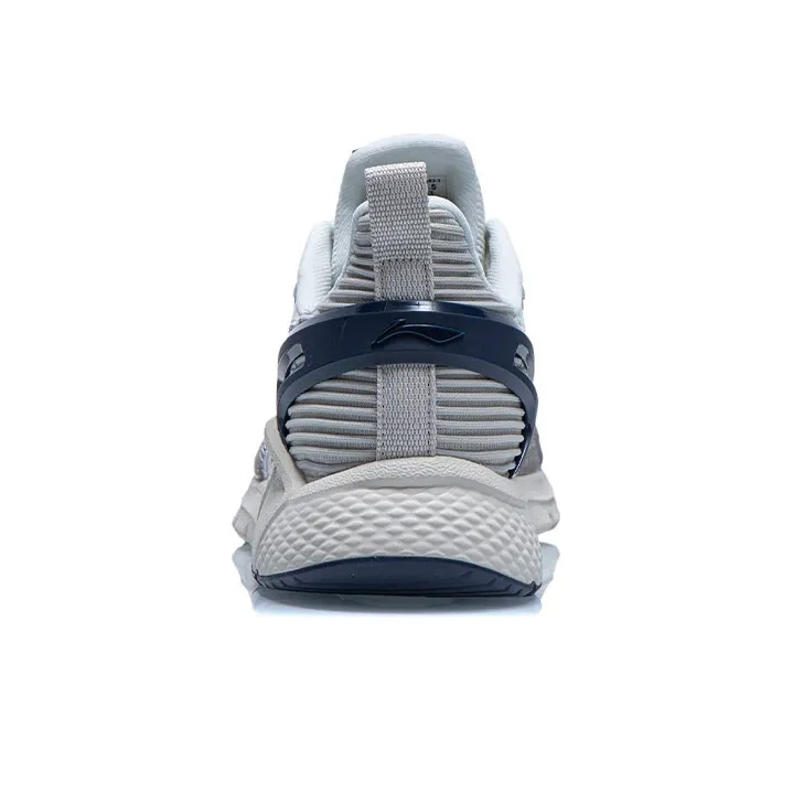 LiNing Mafia Anti Slip Wear Resistant Low Top Running Shoes Men's Gray White-4