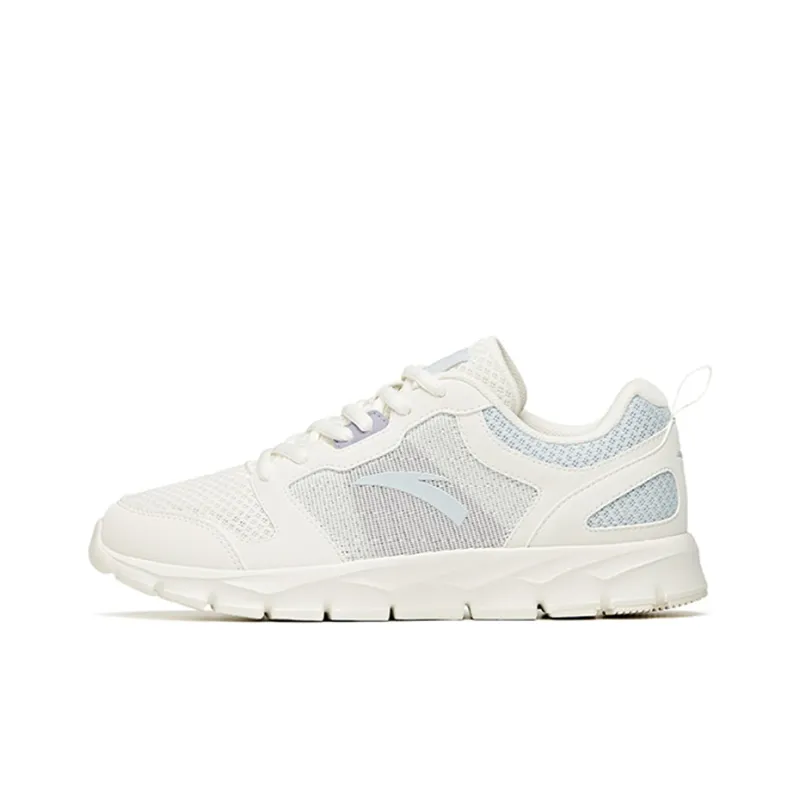 Anta Running Collection Breathable Lightweight Wear-Resistant Slip-Resistant Low-Top Running Shoes Women's White Blue-0