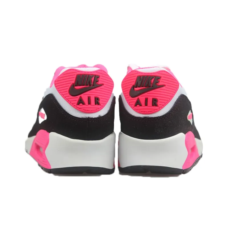 Nike Air Max 90 Cushioning Anti-Slip And Wear-Resistant Rebound Low-Top Casual Running Shoes GS Black Pink White-2