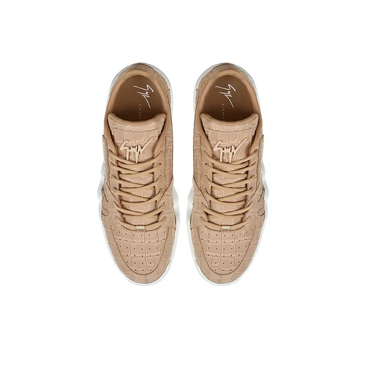 Giuseppe Zanotti/GZ Talon Cushioned Slip-Resistant Lightweight Height Increasing Low-Top Casual Shoes Men's Beige-4