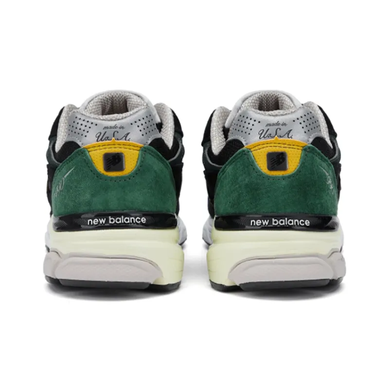 New Balance 990v3 MiUSA Black Green Yellow-3
