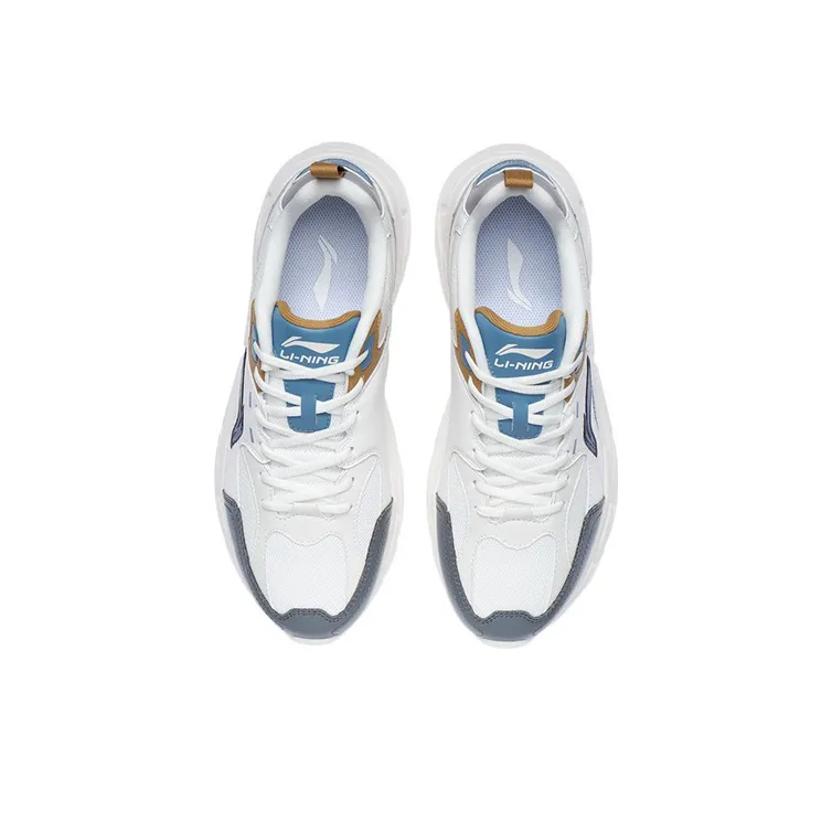 LiNing Cushioning Anti-Slip And Wear-Resistant Low-Top Running Shoes Men's White Gray-3