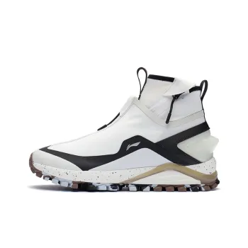 LiNing Ride The Wild Cushioning Slip Resistant Coverage High Top Running Shoes Men's White