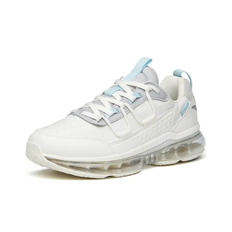 Anta Running Collection Cushioned Slip Resistant Abrasion Resistant Low Top Running Shoes Men's White Gray-2