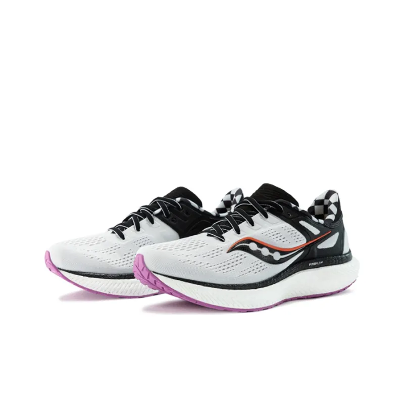 Saucony Hurricane Cushioning Anti-Slip And Wear-Resistant Support Low-Top Running Shoes Women's White Black-2