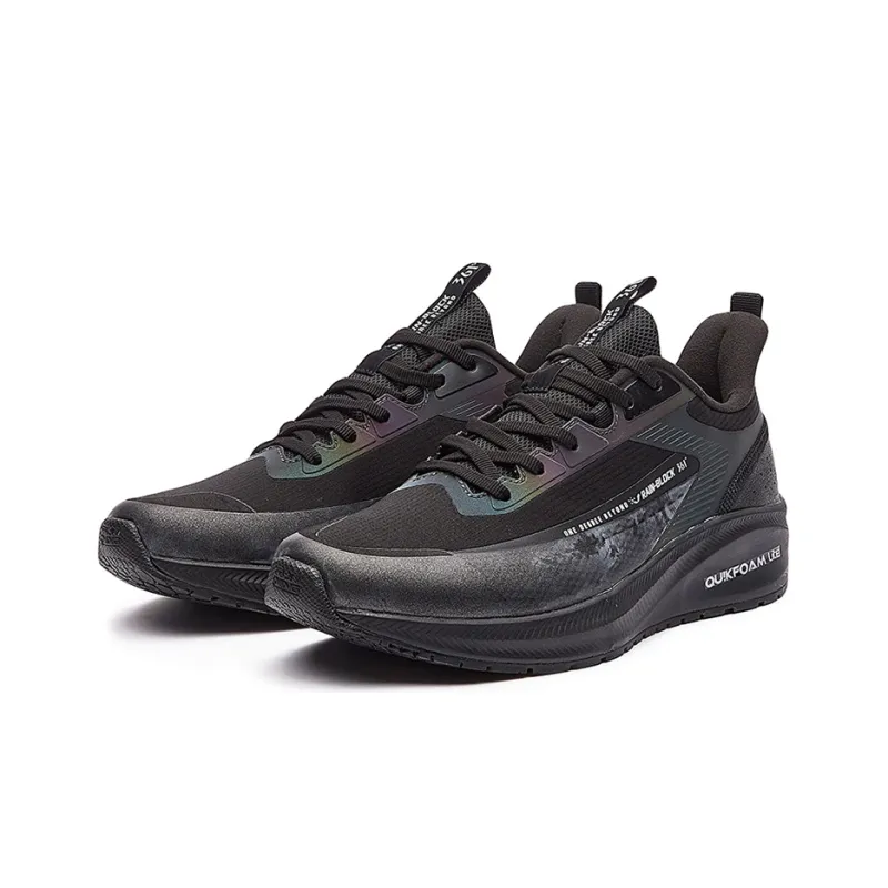 361° Rain Screen Anti-Slip Wear-Resistant Breathable Lightweight Low-Top Running Shoes Men's Obsidian Black-3