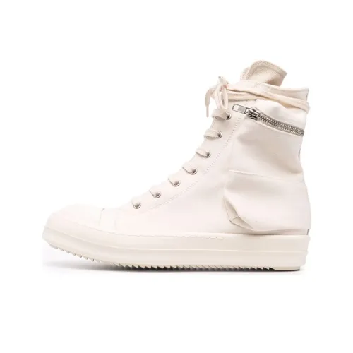 Rick Owens DRKSHDW Canvas Shoes Men High-Top White