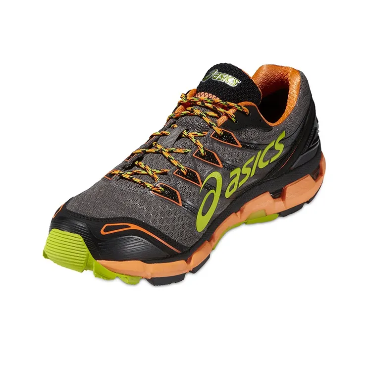 Asics Gel-Fuji Sensor 3 Wear-Resistant Low-Top Running Shoes Men's Black Green-2