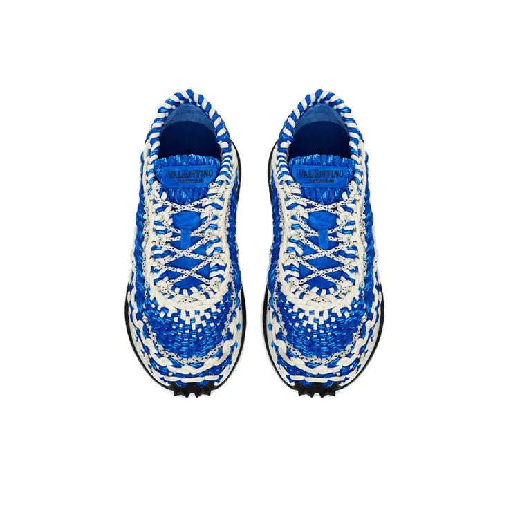Valentino GARAVANI Crochet Cushioning, Slip Resistant, And Abrasion Resistant Low Top Sports Casual Shoes Men's Blue-3