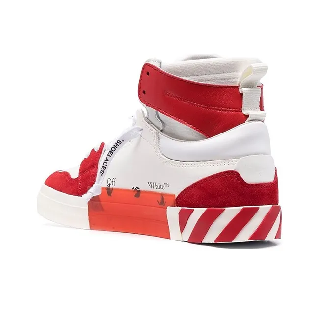 OFF WHITE Vulcanized Hi Top White Red-3