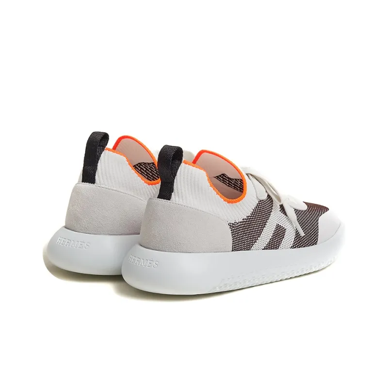 HERMES Crew Anti Slip Wear Resistant Low Top Casual Shoes Women's Gray White-4