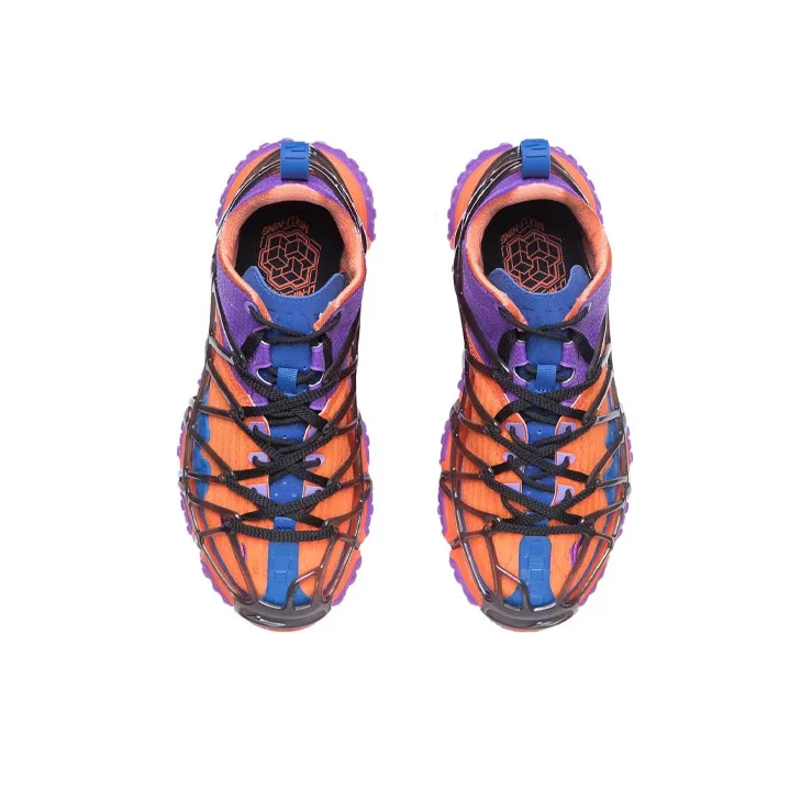 LiNing Mix ACE Running Shoes Women's Low Top Flame Orange/Fluorescent Grape Purple-3