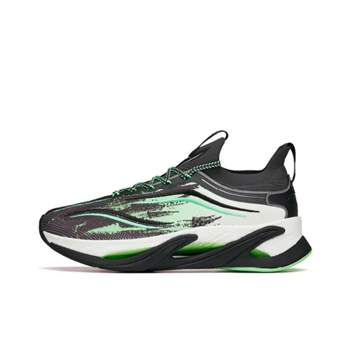 Anta Running Collection Cushioned Anti Slip And Wear Resistant Lightweight Low Top Running Shoes Men's Gray Green White