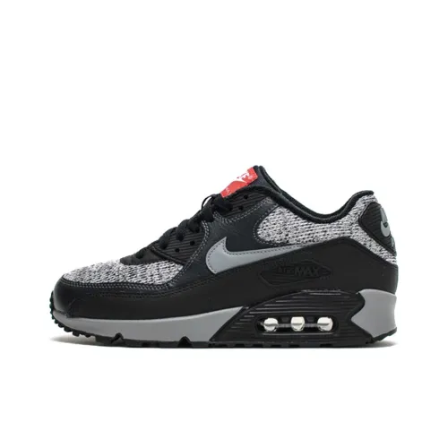 Nike Air Max 90 Running Shoes Men Low-Top Black/Gray/Red