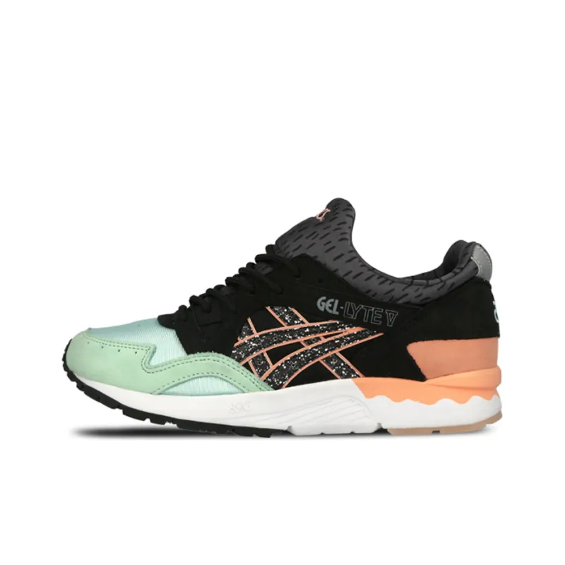 Naked x Asics Gel-Lyte V Low-Top Running Shoes Women's Black Orange-0