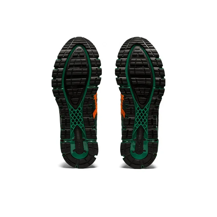 Asics Gel-Quantum 180 4 Cushioned Slip-Resistant Low-Top Running Shoes Men's Green Orange-5