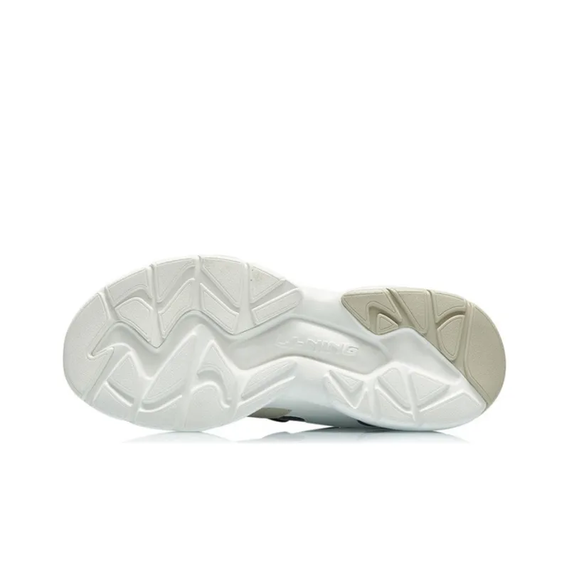 LiNing Wear-Resistant Low-Top Running Shoes Men's Mist White-4