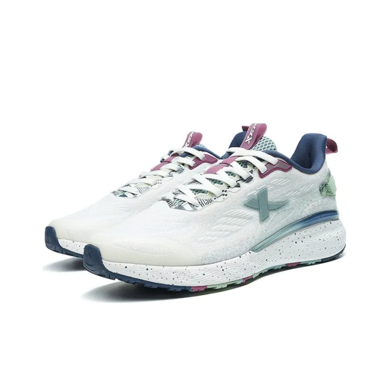 XTEP Q-POWER BOUNCE Anti-Slip Wear-Resistant Low-Top Running Shoes White Gray Green Multicolor-1