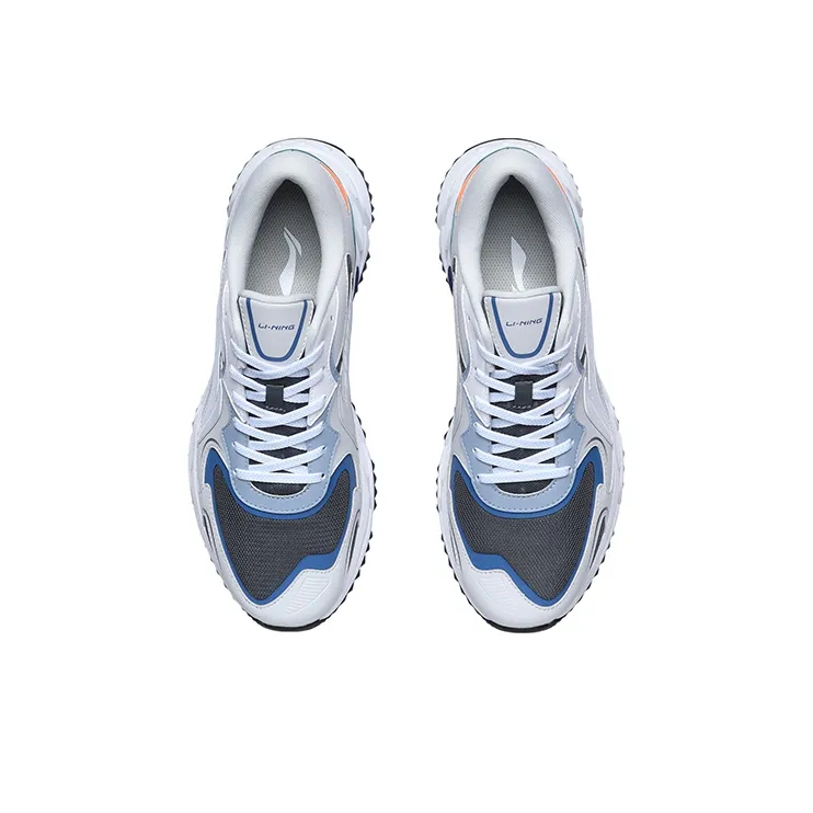 LiNing Breathable Lightweight Low Top Running Shoes Unisex Gray-3
