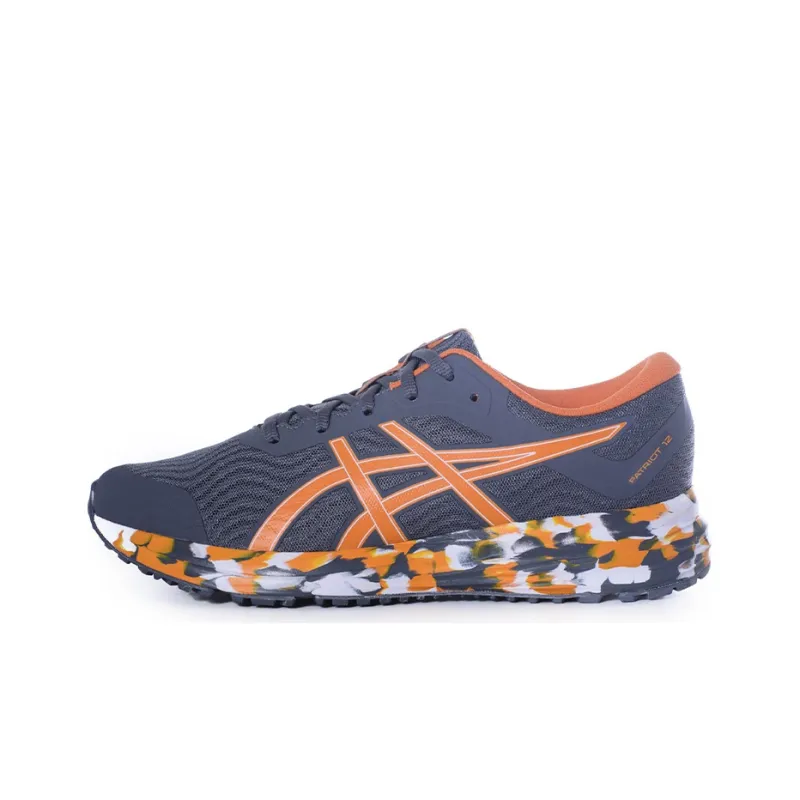 Asics Patriot 12 Noosa Durable Breathable Low-Top Running Shoes Men's Gray Orange-0