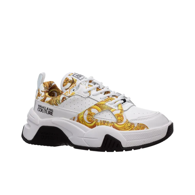 VERSACE JEANS Couture Low Top Stylish Skateboarding Shoes Women's White-1