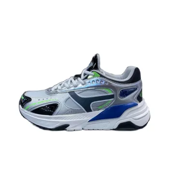 LiNing Slip Resistant, Abrasion Resistant, Lightweight Low Top Running Shoes Men's Gray Silver Blue