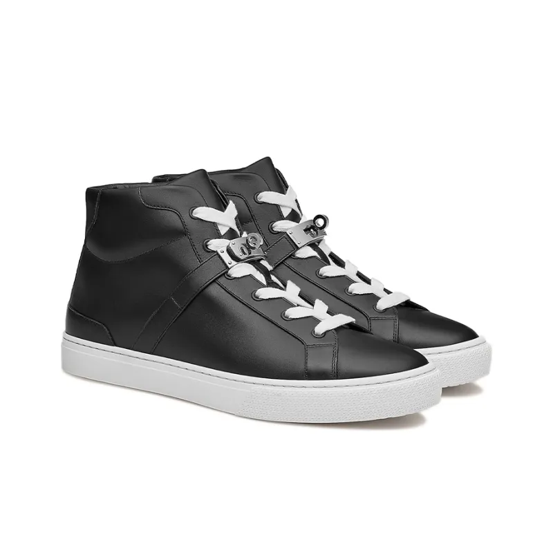 HERMES Daydream High Top Skateboard Shoes Men's Black-2