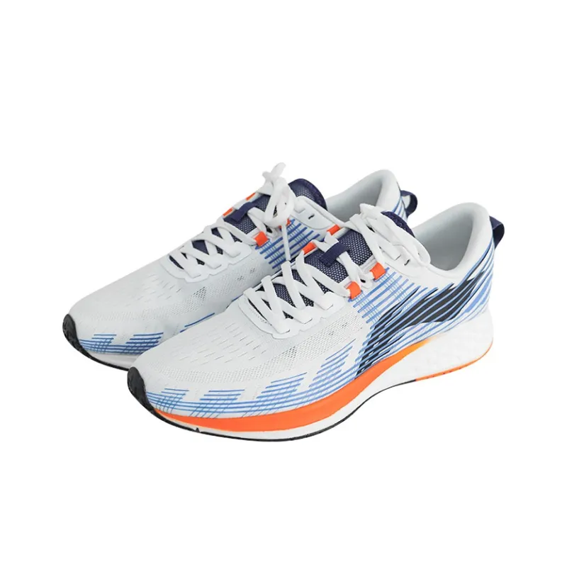LiNing Red Hare 4 Cushioning Breathable Low Top Running Shoes Men's White Blue-2