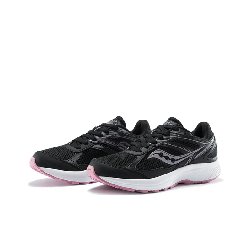 Saucony Cohesion 14 Running Shoes Women's Low Top Black Pink Red-2