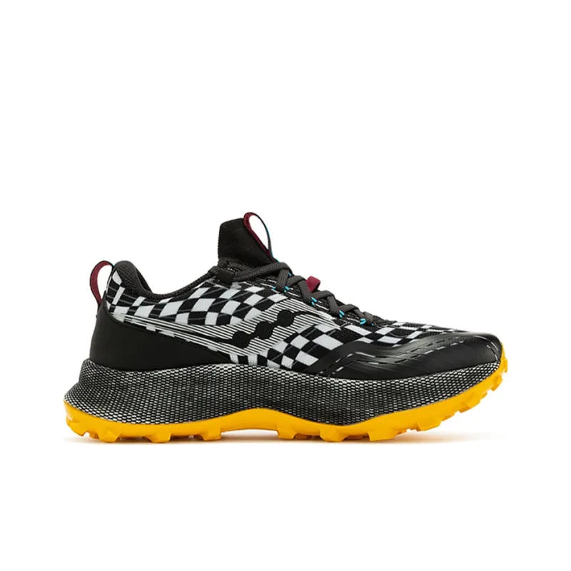 Saucony Endorphin Trail Cushioning Wear-Resistant Breathable Supportive Low-Top Casual Running Shoes Men's Black White-1