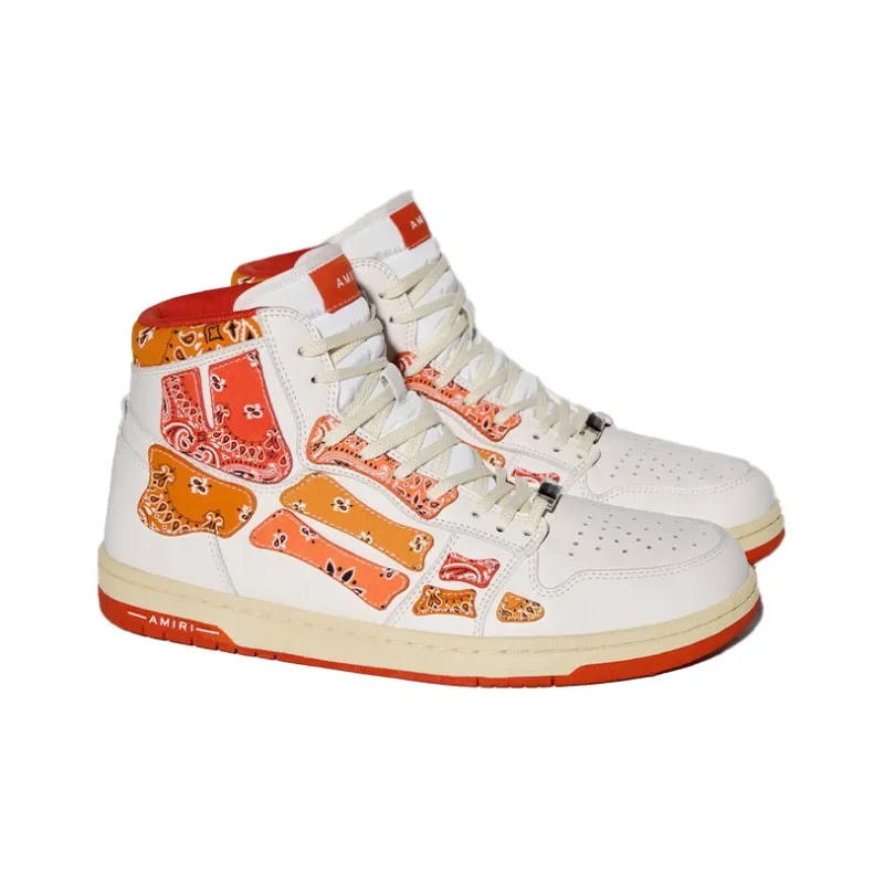 AMIRI Skel Top Hi Bandana White Orange-1