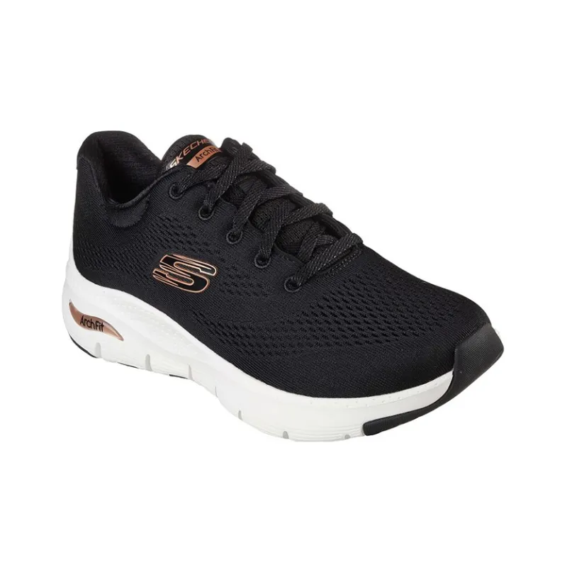 Skechers Arch Fit Big Appeal Low Top Running Shoes Women's Black White-2